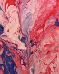 3d red painting iphone wallpaper, in the style of light pink and navy, organic and flowing forms, colorful washes,