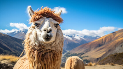 Obraz premium A close up of a llama