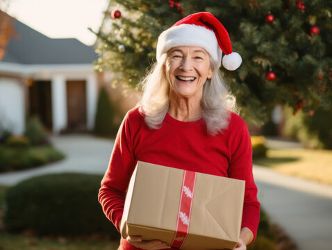 delivery, man, shipping, service, logistic, receiving, shipment, occupation, worker, solution, working, santa hat, young, youth, ai, ai generative, generative ai, magic, people, christmas, holiday, ha