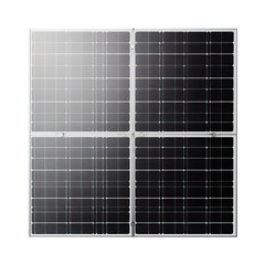 Close-up of solar panel with solar cells isolated on white background. Photovoltaic technology for sustainability, renewable and clean energy, and a sustainable planet, leading the energy transition