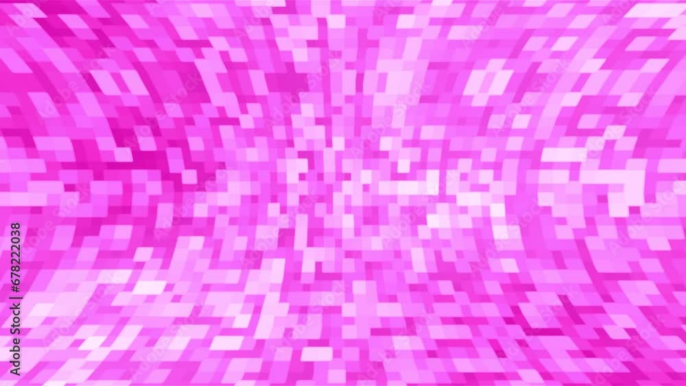 Wall mural blurred pixels curve and rotate like a kaleidoscope on a 4k pink background.