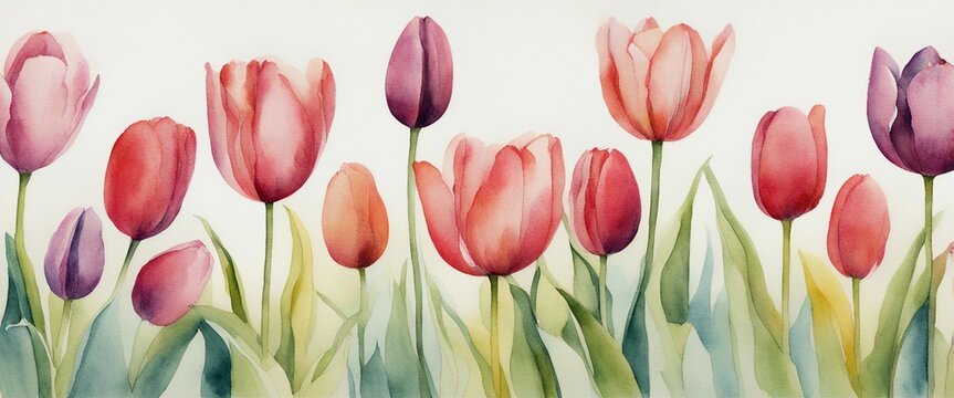 watercolour, tulips wallpaper