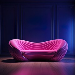 Współczesna elegancka różowa sofa