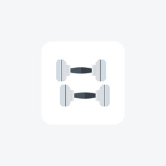  dumbbells, icon  isolated on white background vector illustration Pixel perfect

