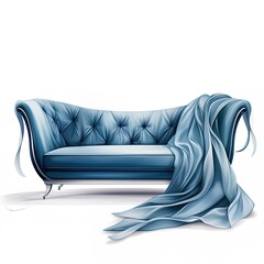 błękitna sofa - obrazy, fototapety, plakaty