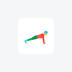 push-ups, bodyweight exercises,   icon  isolated on white background vector illustration Pixel perfect

