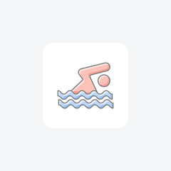 swimming, swim workout,  icon  isolated on white background vector illustration Pixel perfect

