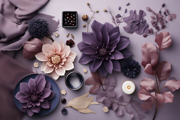 Obraz na płótnie Canvas Abstract art mockup background Luxury minimal style wallpaper with flower art