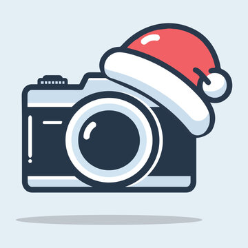  camera on hat christmas vector