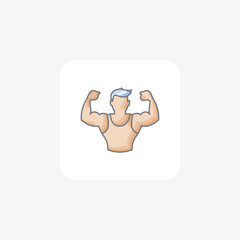  muscle building,  icon  isolated on white background vector illustration Pixel perfect

