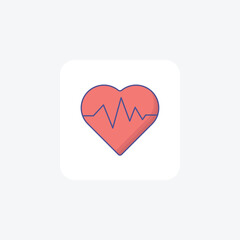 heart rate, pulse monitoring, heart rate tracker,  icon  isolated on white background vector illustration Pixel perfect


