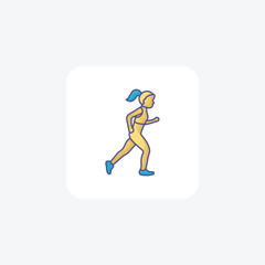 jogging, running, outdoor exercise,  icon  isolated on white background vector illustration Pixel perfect

