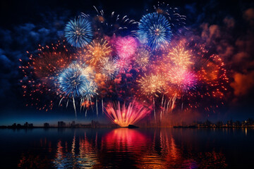 fireworks over the river