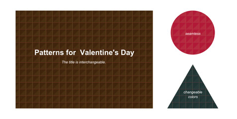 チョコレートをモチーフにしたシームレスパターン、グラフィック、バレンタインデー、背景