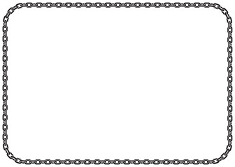 Vector diploma, certificate frame composed of black chain. Isolated on white background.