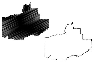 Division No. 18 (Canada, Alberta Province, North America) map vector illustration, scribble sketch map, Census division in Alberta