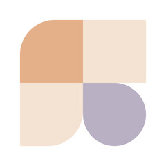 Trendy bauhaus pattern poster. Vector abstract geometric color shapes in beige and red pastel colors. Simple neo modern design elements. Fashion retro print for greeting card, web design