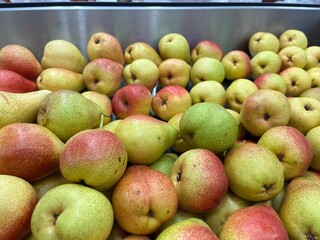 Succulent Pears fruits Showcase in store market