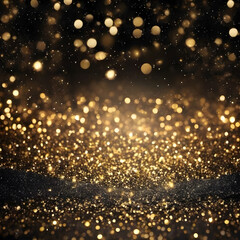 Gold dust particle abstract background ai generated 