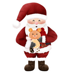 santa, christmas, claus, holiday, santa claus, hat, winter, xmas, gift, beard, decoration, happy, celebration, toy, season, isolated, snow, december, present, illustration, cute, red, new year, year, 