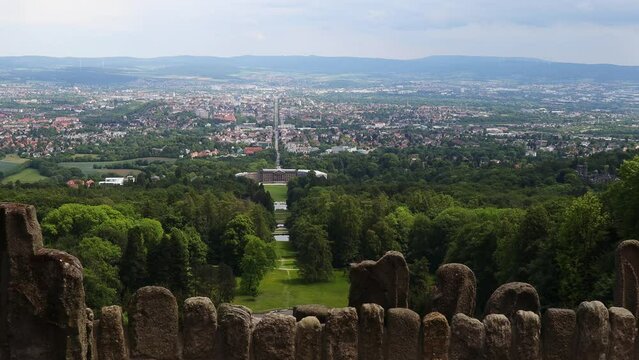 kassel city seen from its mountain park video