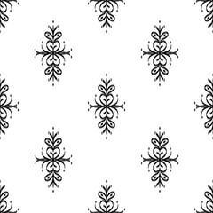 Ikat ethnic motif black and white pattern traditional Design for background,carpet,wallpaper,clothing,wrapping,fabric, illustration.embroidery style.