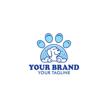 Logo for dog washing or dog grooming place