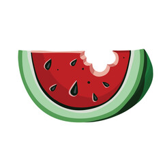 watermelon part bitten off, hand drawn, with transparent background, illustration 10 eps
