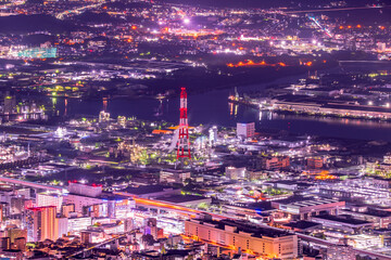 福岡県　北九州市　皿倉山からの夜景
