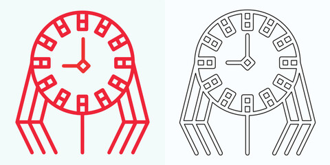 Fototapeta premium new style Analog clock flat vector icon. Symbol of time management, chronometer with hour, minute, and second arrow. Simple illustration isolated on a white background.