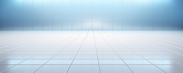 A high-definition image of a clean and shiny tile floor background in perspective view, with a grid line texture.