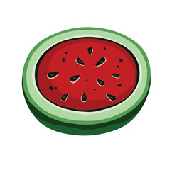 Half of watermelon, hand drawn cut fruit, with transparent background, illustration eps10