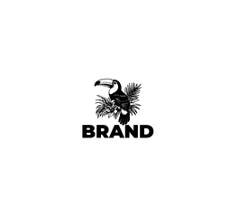 toucan vintage logo black and white
