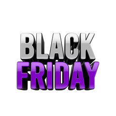 Texto 3D Black Friday isolado