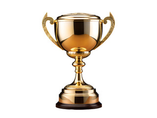 Prestigious Gold Trophy Cup, isolated on a transparent or white background