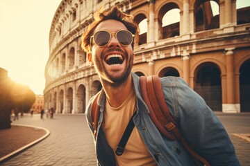 Joyful Rome Adventure: Selfies at Colosseum."