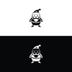 santaclaus cute logo vector,Santa Claus silhouette with gifts sack. Vector template on transparent background,santa claus silhouette set of illustration vector