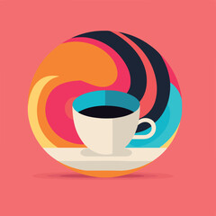 minimalist graphic design of tea cup Illustration