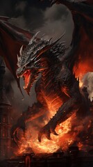 Fototapeta premium Majestic Dragons: Mythical Beasts Captured in Stunning Imagery
