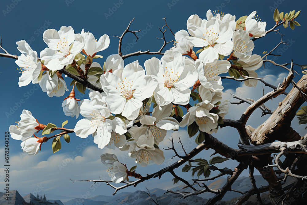 Poster a kapur tree with its smooth, grey bark and clusters of fragrant flowers, a source of timber and ess