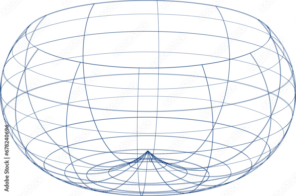 Poster geometric shape of sphere 3d design in technology style. abstract circle vector illustration.