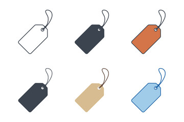 Price Tag icon collection with different styles. Price Tag icon symbol vector illustration isolated on white background