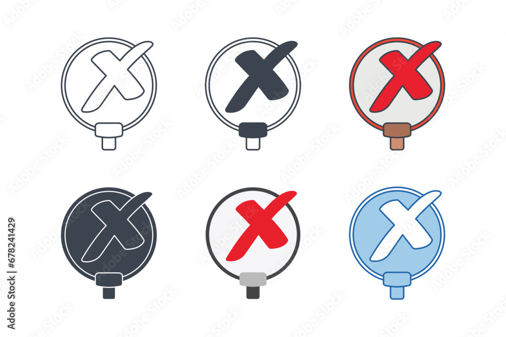Poster cross mark icon collection with different styles. cross mark icon symbol vector illustration isolate
