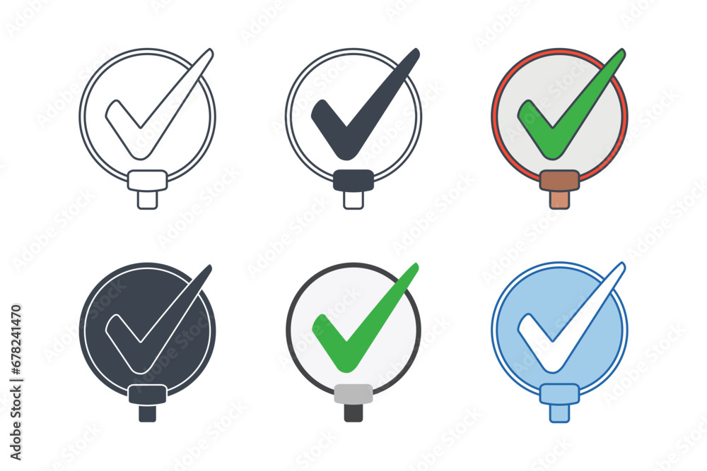 Poster check mark icon collection with different styles. check mark icon symbol vector illustration isolate