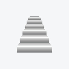 Staircase, steps. Illustration of professional stair climber on white background. Flat. Vector illustration