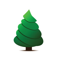 Christmas tree. Original 3D Christmas tree on white. Vector illustration