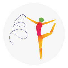 Rhythmic gymnastics competition icon. Sport sign.