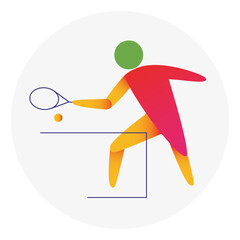 Tennis competition icon. Colorful sport sign.