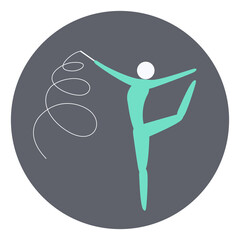 Rhythmic gymnastics competition icon. Sport sign.
