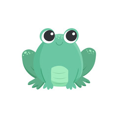 Cute frog on a white background